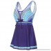 COOKI Women's Two Piece Swimdress Tummy Control Swim Dress Bathing Suit Bikini Cover Up Slimming Skirt Swimsuits Blue B07M78ML28